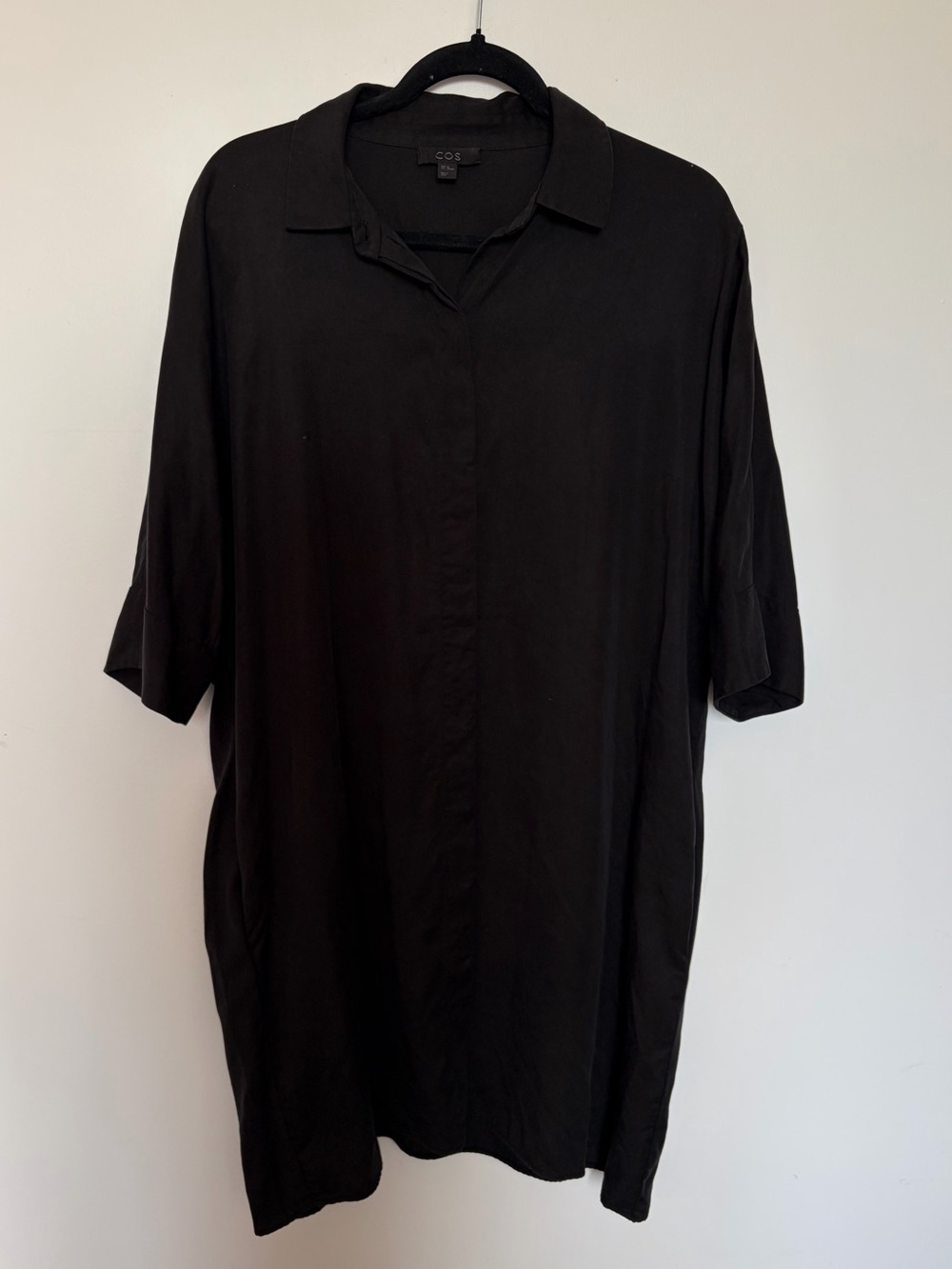 COS Black Lyocell Button-Down Dress - XS